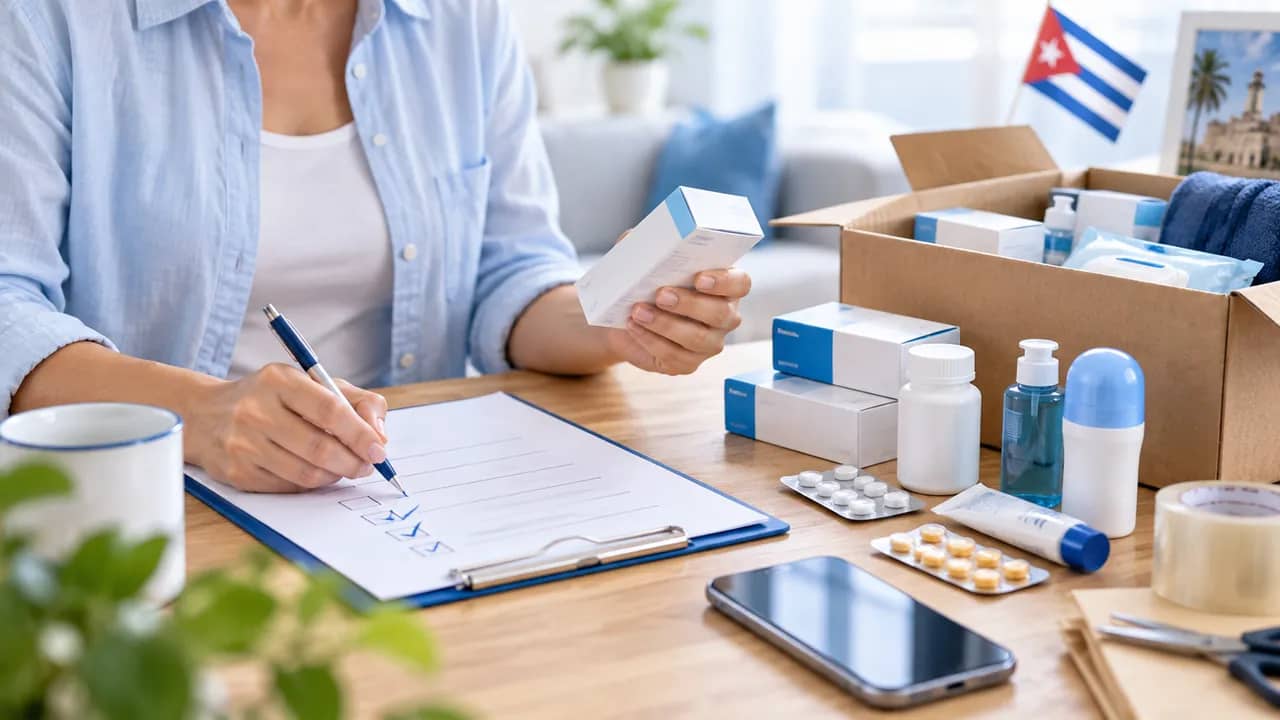 Preparing an order of healthcare items with a checklist