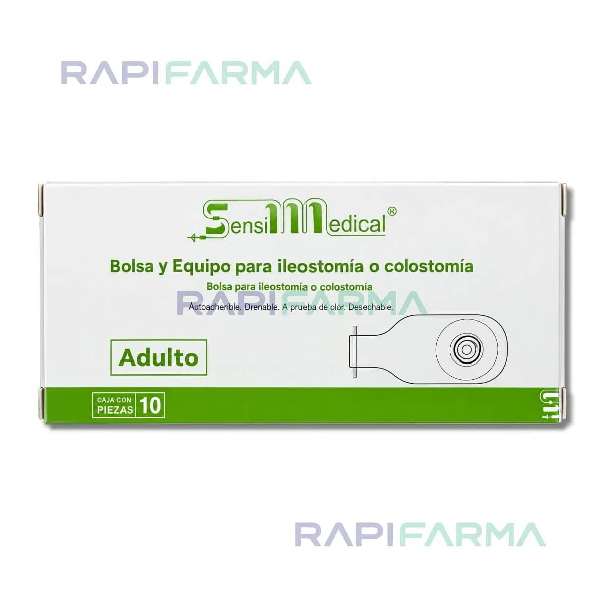 Adult colostomy bags, 10 units
