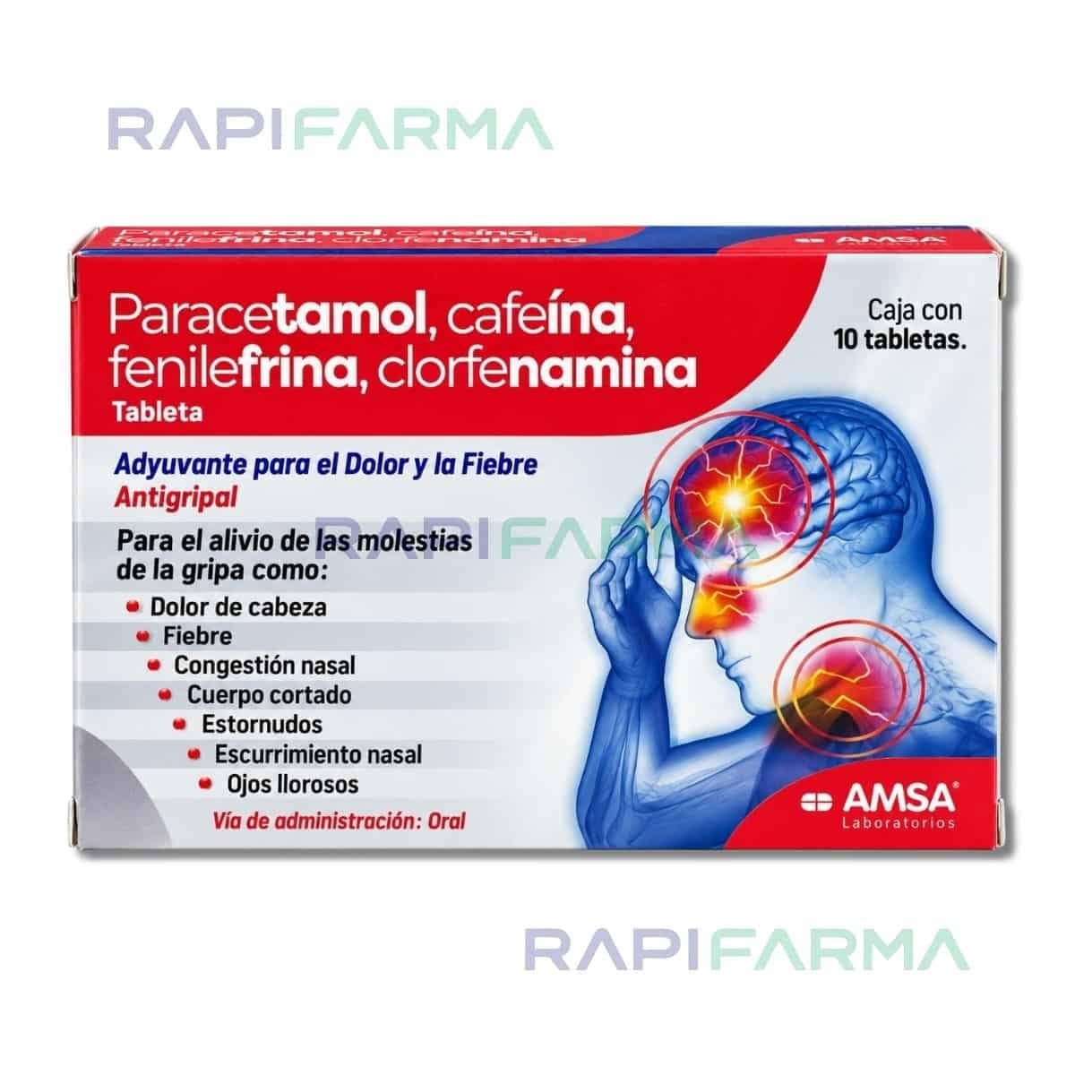 Paracetamol / Cafeína / Fenilefrina / Clorfenamina 10tab