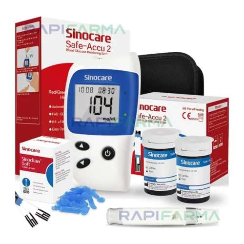 Glucómetro - Medidor de Glucosa en Sangre + 50 Tiras + 50 Lancetas