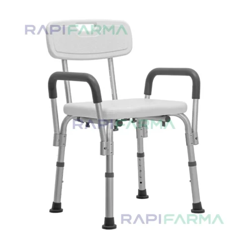 Silla de Baño con Respaldo y Descansabrazos Ajustables